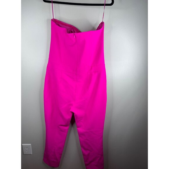 NWT Generation Love Alexis Crepe Pink Jumpsuit Size L Stretch Gold Chain $345 - Picture 6 of 6